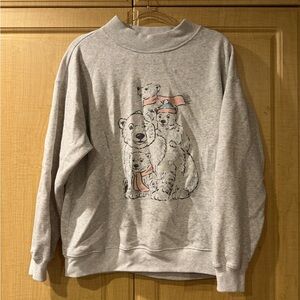 Hollister Gray Polar Bear Graphic Sweater